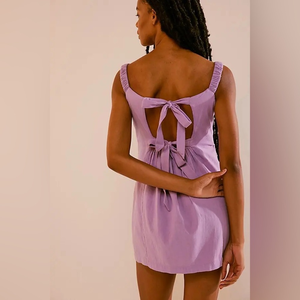 NWOT Free People Close To Heart Mini Dress-Lilac Candy